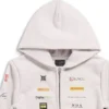 Hanorace cu glugă și fermoar Business English „Off White” 788243TQVH69016