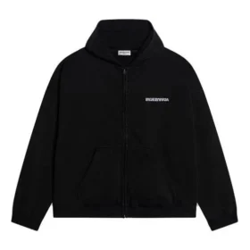 Hanorace cu glugă și fermoar, croială largă „Negru” 674719TLVB49034 Hanorace cu glugă și fermoar, croială largă „Negru” 674719TLVB49034