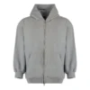 Hanorace cu glugă și fermoar din bumbac jersey cu aspect uzat „Grey” 744454TOVV91241