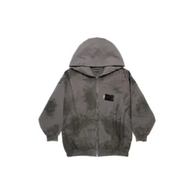 Hanorace cu glugă și fermoar Gaffer Heavy Washed, croială strâmtă „Grey” 720424TNVK51227