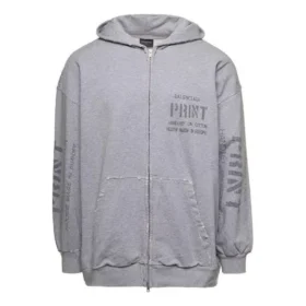Hanorace cu glugă și fermoar, imprimeu, croială strâmtă „Grey” 744454TOVN41167 Hanorace cu glugă și fermoar, imprimeu, croială strâmtă „Grey” 744454TOVN41167
