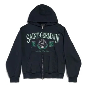 Hanorace cu glugă și fermoar integral Saint Germain, croială regular „Dark Blue” 803264TRVO98065