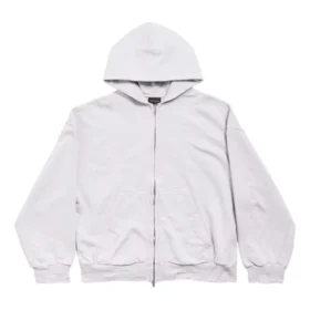 Hanorace cu glugă și fermoar la spate, croială regular „Dirty White baby-pink” 803264TSVP12420