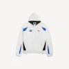 Hanorace cu glugă și fermoar oversized pentru bărbați Balenciaga | colaborare NBA, în alb/multicolor
