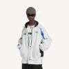 Hanorace cu glugă și fermoar oversized pentru bărbați Balenciaga | colaborare NBA, în alb/multicolor
