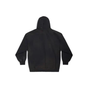 Hanorace cu glugă și fermoar Paris, croială strâmtă „Black Faded” 744454TOVI41055