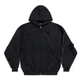 Hanorace cu glugă și fermoar Paris Moon Oversized „Negru” 744444TOVE51055