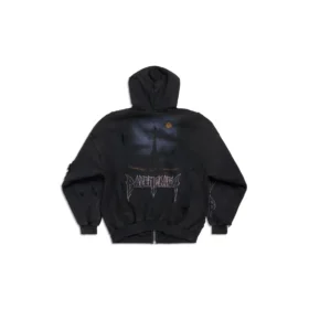 Hanorace cu glugă și fermoar Paris Moon Oversized „Negru” 744444TOVE51055