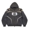 Hanorace cu glugă și fermoar Unity Sports Icon Biker, oversized „Negru Alb” 790359TQVM21070