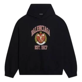 Hanorace cu glugă și imprimeu cu logo-ul „Est. 1917 College”, croială largă, „Negru” 674986TLV901076 Hanorace cu glugă și imprimeu cu logo-ul „Est. 1917 College”, croială largă, „Negru” 674986TLV901076