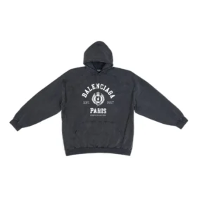 Hanorace cu glugă și imprimeu cu logo-ul universității „Washed Black” 697879TMV991000