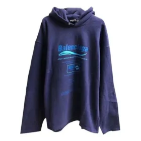 Hanorace cu glugă și logo „Blue” pentru curățare chimică 661711TKVF