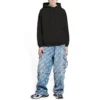 Hanorace cu glugă și logo, croială medie „Washed Black” 600583TLVB81146