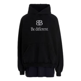 Hanorace cu glugă și patch-uri BB Be Different „Black” 720406TNVV11070 Hanorace cu glugă și patch-uri BB Be Different „Black” 720406TNVV11070