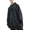 Hanorace cu glugă oversized Fashion Institute „Washed Black” 697879TMVK18190