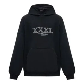Hanorace cu glugă oversized XXXL „Negru Alb” 713677TNVD91070