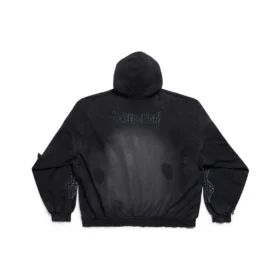 Hanorace cu glugă Paris Moon fără buzunare, oversized „Black Faded” 744462TOVE31055