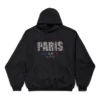 Hanorace cu glugă Paris Strass, croială largă „Black” 803265TRVL41000