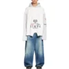 Hanorace cu glugă Paris Upside Down Oversized „White” 698156TMVD19000