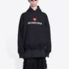 Hanorace cu glugă Qixi, croială largă „Black” 674986TLVC21070