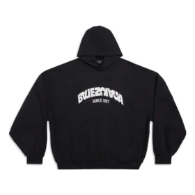 Hanorace cu glugă rotundă Back Flip Oversized „Negru Alb” 761458TPVG11070