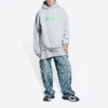 Hanorace cu glugă Slime, croială largă „Grey Green” 674986TLVF21203
