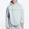 Hanorace cu glugă Slime, croială largă „Grey Green” 674986TLVF21203