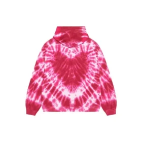 Hanorace cu glugă Tie-Dye de Ziua Îndrăgostiților, croială largă „Roșu” 675003TLVI86802 Hanorace cu glugă Tie-Dye de Ziua Îndrăgostiților, croială largă „Roșu” 675003TLVI86802