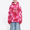 Hanorace cu glugă Tie-Dye de Ziua Îndrăgostiților, croială largă „Roșu” 675003TLVI86802