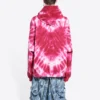 Hanorace cu glugă Tie-Dye de Ziua Îndrăgostiților, croială largă „Roșu” 675003TLVI86802