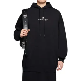 Hanorace cu mâneci lungi și imprimeu cu litere, negru 578135TJVE11034