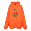 Hanorace „Hi My Name Is” „Portocaliu fluorescent/Negru” 651799TKVK57513