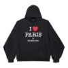 Hanorace I Love Paris Balenciaga, croială largă „Black Faded” 803265TRVM61041