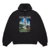 Hanorace largă cu glugă Balenciaga pentru bărbați, negru, 641679TJVH91000