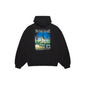 Hanorace largă cu glugă Balenciaga pentru bărbați, negru, 641679TJVH91000