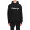 Hanorace oversized cu glugă cu logo script „Black White” 674986TMVB51070