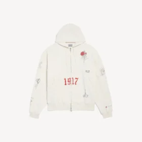 Hanorace oversized cu glugă și fermoar pentru bărbați, în nuanța crem Hanorace oversized cu glugă și fermoar pentru bărbați, în nuanța crem