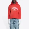 Hanorace scurtă cu glugă Balenciaga „Cardi Red” 670946-TLVJ3-6441