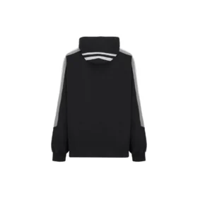 Hanorace sport cu mâneci cu dungi și glugă, croială oversized „Black White” 704023TMVG23869 Hanorace sport cu mâneci cu dungi și glugă, croială oversized „Black White” 704023TMVG23869