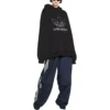 Hanorace supradimensionată Balenciaga x adidas Logo „Black White” 712396TNVA91070