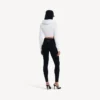 Hanorace tehnică pentru femei, model cocoon, de culoare albă