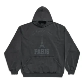 Hanorace „The Capital Of Fashion” croială largă „Black Faded” 803265TRVN41048