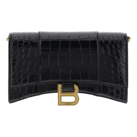 Hourglass Wallet On Chain Crocodile Embossed „Negru” 6560501LRGM1000