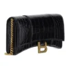 Hourglass Wallet On Chain Crocodile Embossed „Negru” 6560501LRGM1000