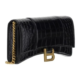 Hourglass Wallet On Chain Crocodile Embossed „Negru” 6560501LRGM1000