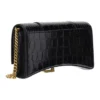 Hourglass Wallet On Chain Crocodile Embossed „Negru” 6560501LRGM1000
