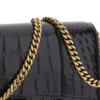 Hourglass Wallet On Chain Crocodile Embossed „Negru” 6560501LRGM1000
