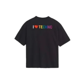 „I Love Techno” brodat, negru 556089TDV201000