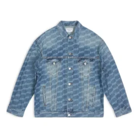 Jachetă BB Monogram cu croială largă „Blue” 675208TMW370443