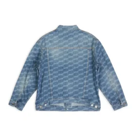 Jachetă BB Monogram cu croială largă „Blue” 675208TMW370443